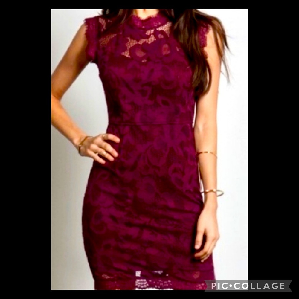 Sans Souci Burgundy Lace Dress Size XL NWOT